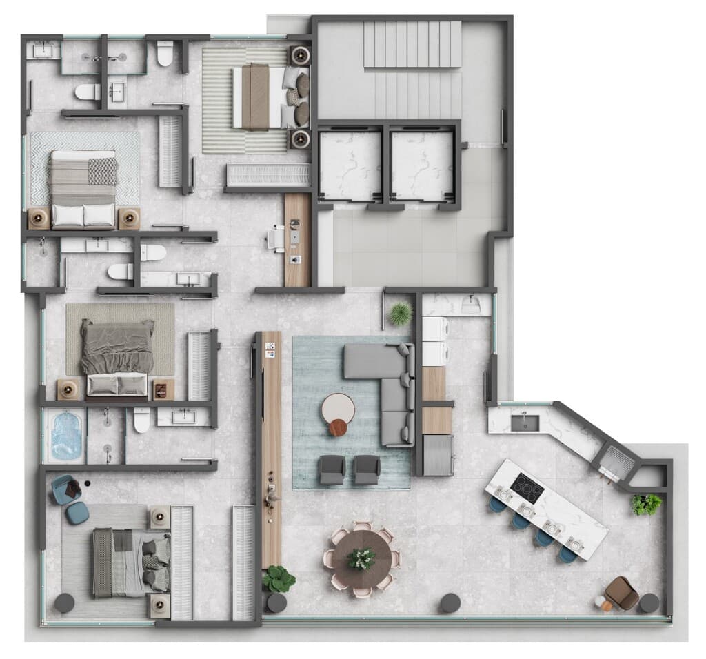 Apartamento · 178,12 m² · 4 dorms