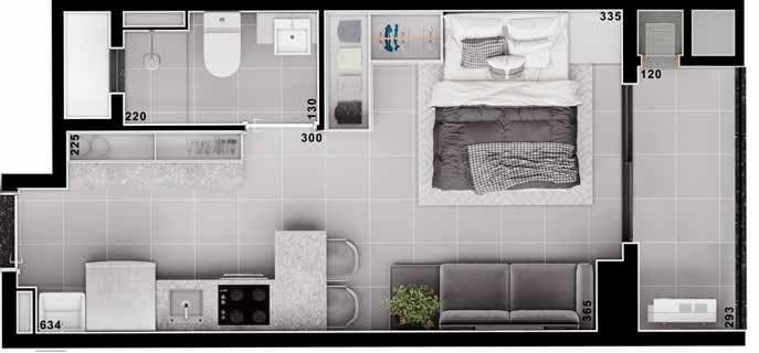 Studio · 30,66 m² · 1 dorm