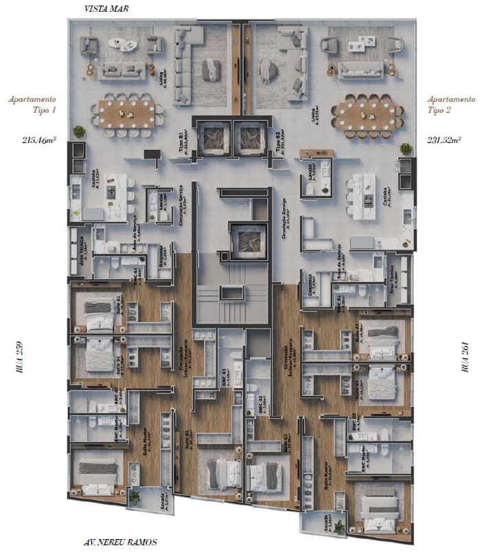 Apartamento · 230 m² · 4 dorms