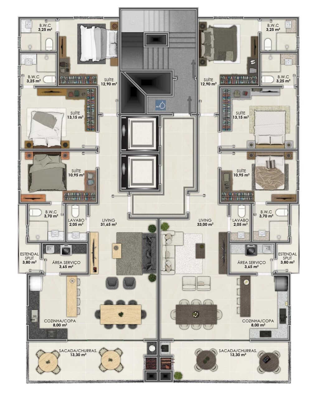 Apartamento · 122 m² · 3 dorms
