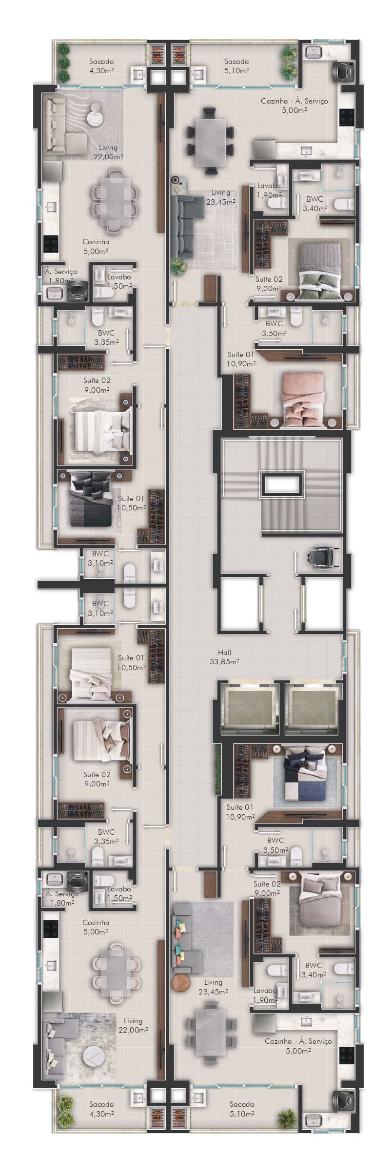 Apartamento · 70 m² · 2 dorms
