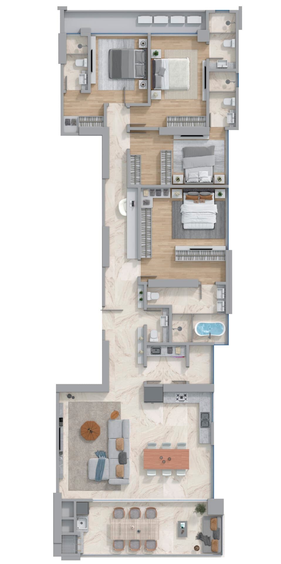 Apartamento · 192,55 m² · 4 dorms