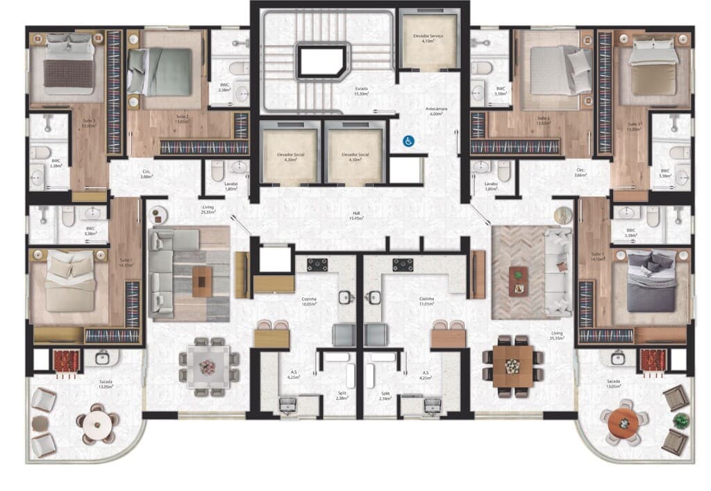 Apartamento · 130 m² · 3 dorms