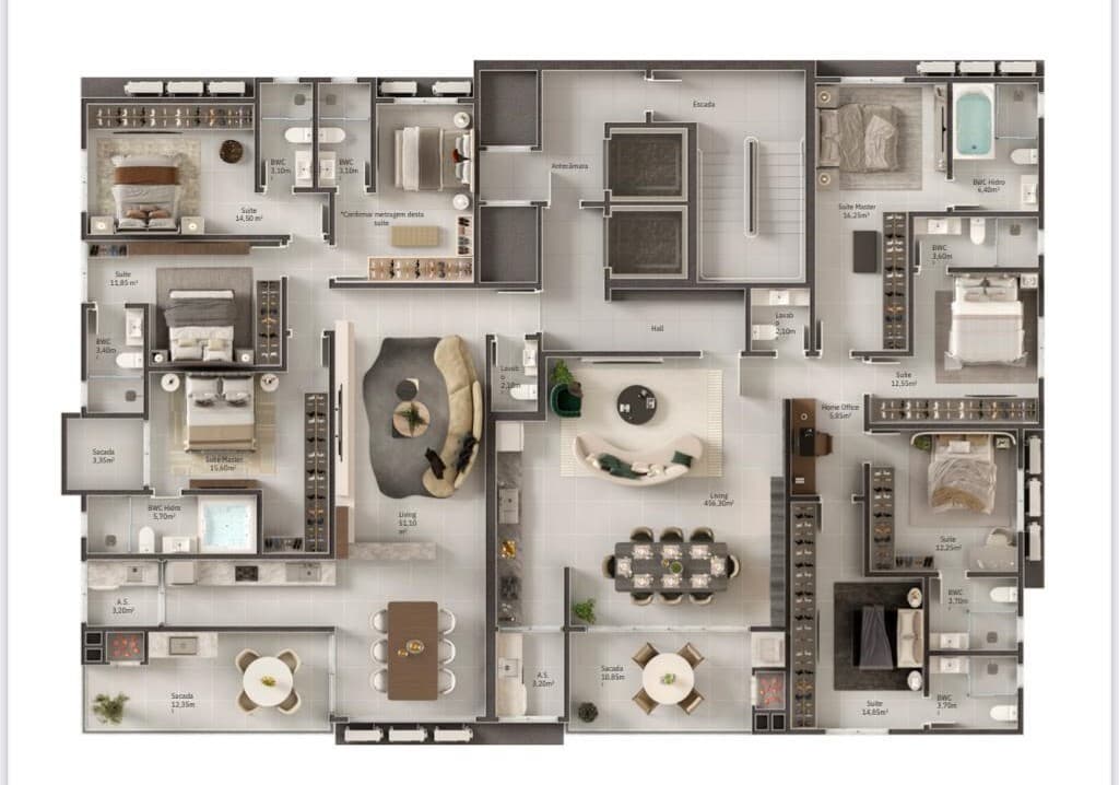 Apartamento · 154,85 m² · 4 dorms
