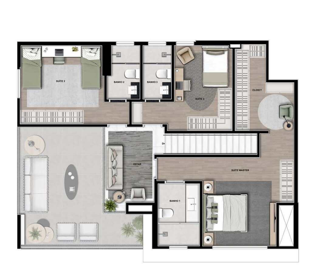 Apartamento · 119,5 m² · 3 dorms