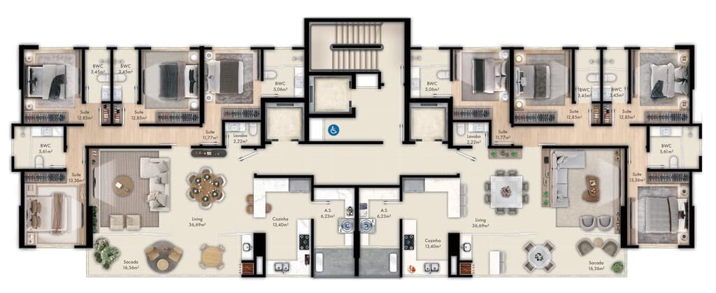 Apartamento · 172,11 m² · 4 dorms