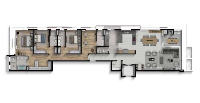 Apartamento · 214,18 m² · 4 dorms