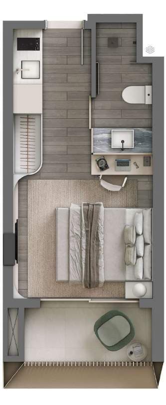 Studio · 25,67 m² · 1 dorm