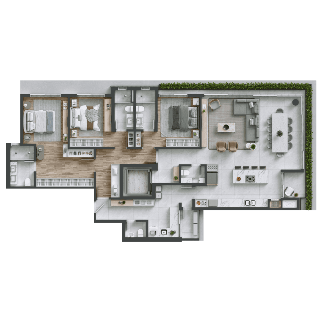 Apartamento · 165,66 m² · 3 dorms