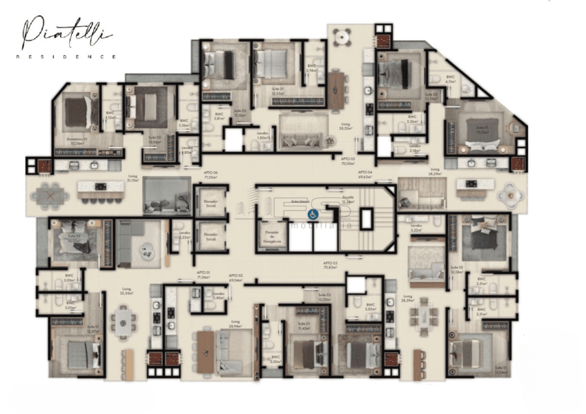 Apartamento · 70 m² · 2 dorms