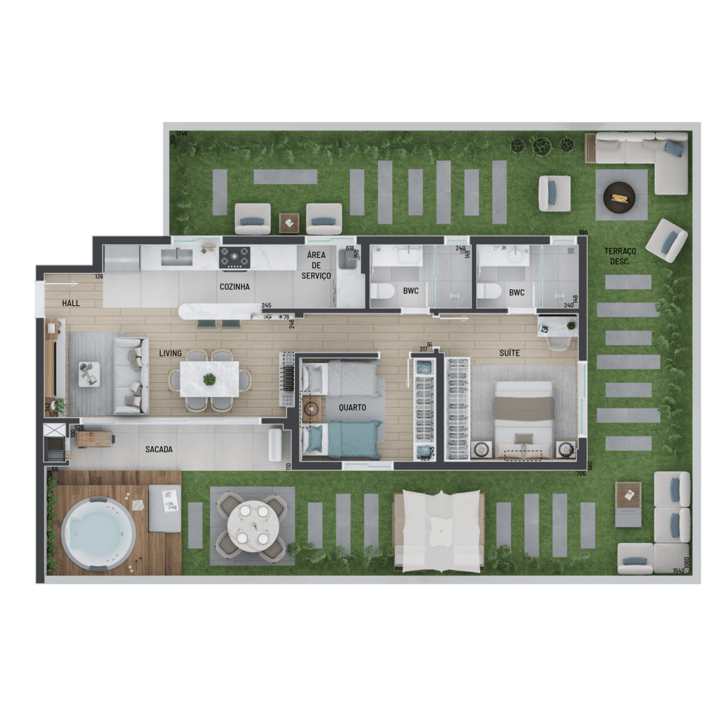 Garden · 156,46 m² · 2 dorms