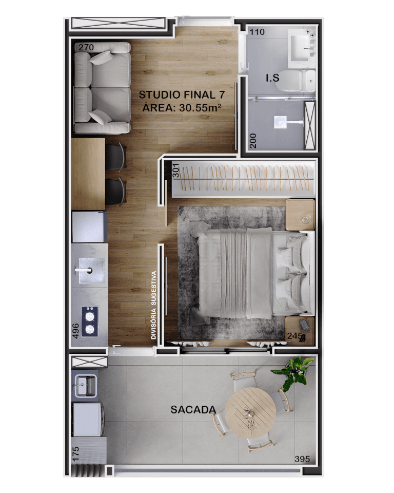Garden · 30,87 m² · 1 dorm