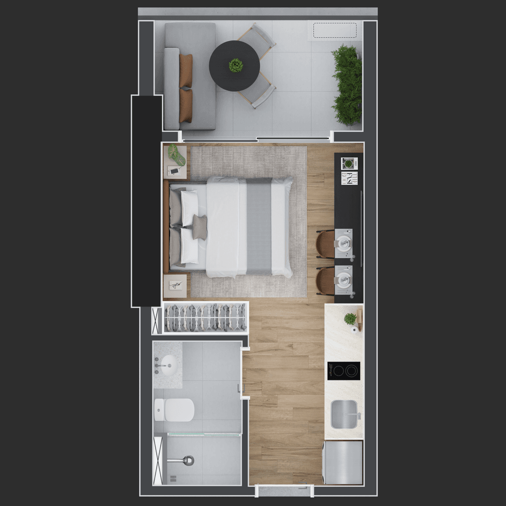 Loft · 24,73 m² · 1 dorm