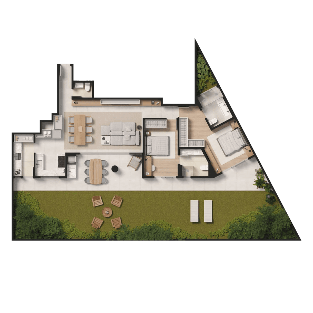 Garden · 231,93 m² · 2 dorms