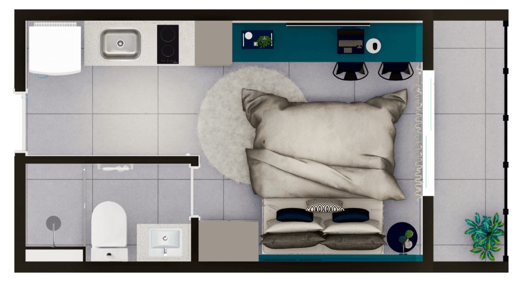 Studio · 21,81 m² · 1 dorm