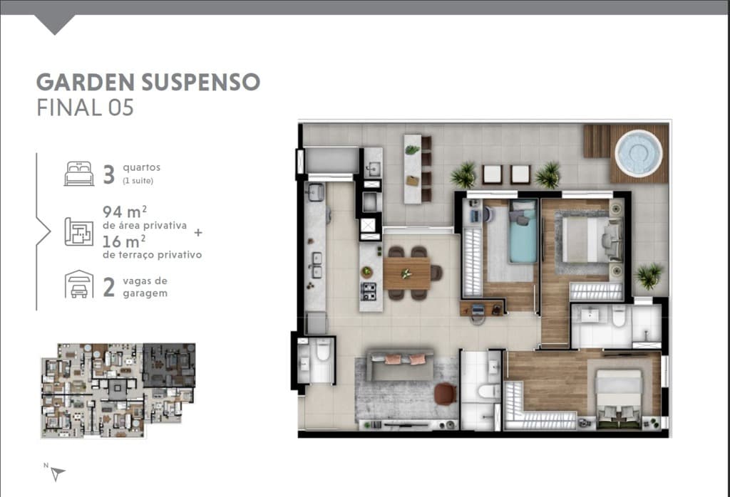 Garden · 94,43 m² · 3 dorms