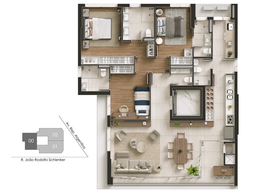 Apartamento · 141 m² · 3 dorms