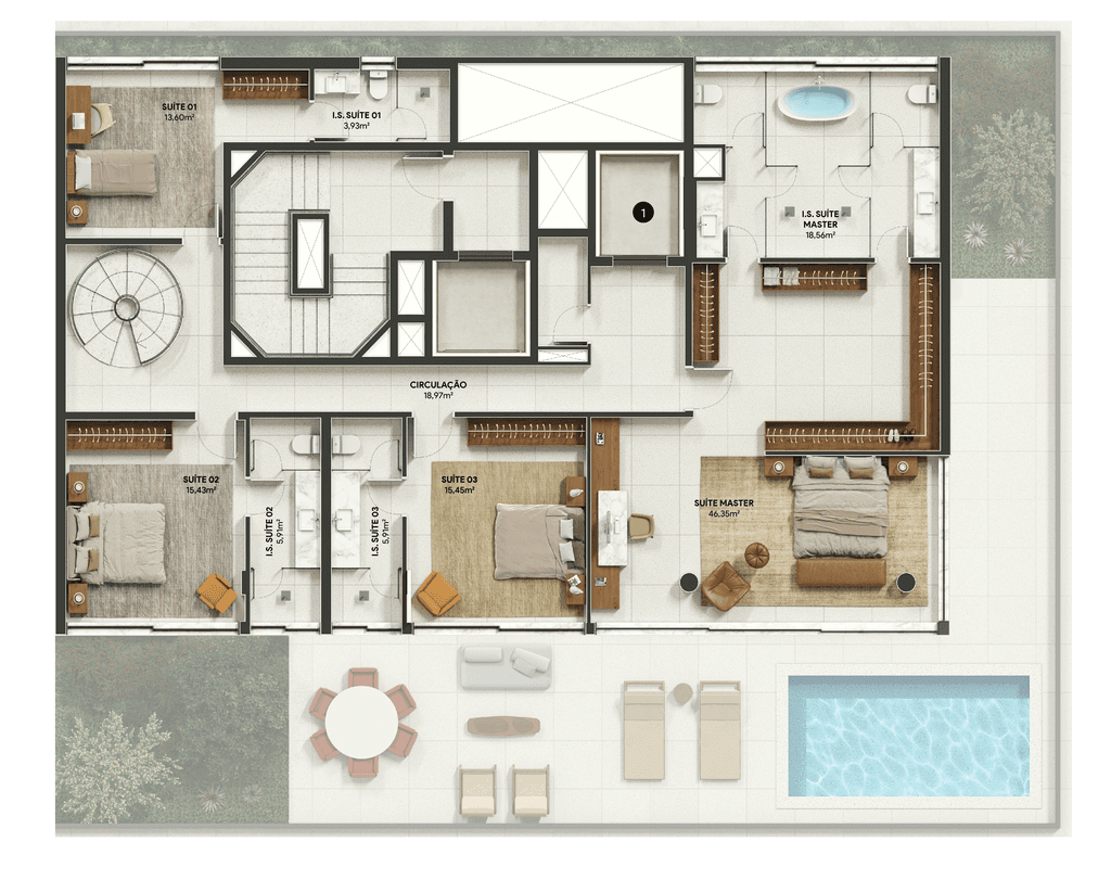 Apartamento · 249,56 m² · 3 dorms