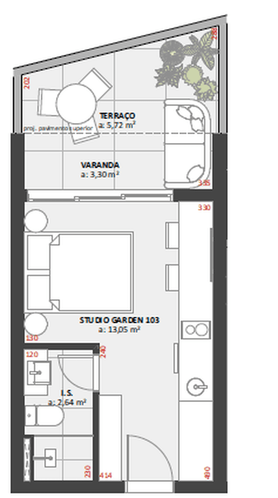 Garden · 26,16 m² · 1 dorm