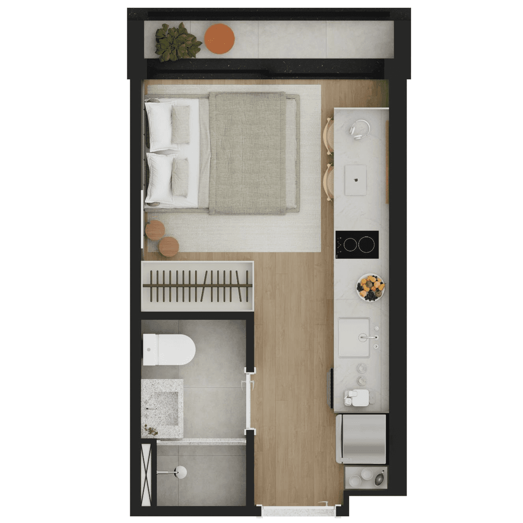 Studio · 18,74 m² · 1 dorm