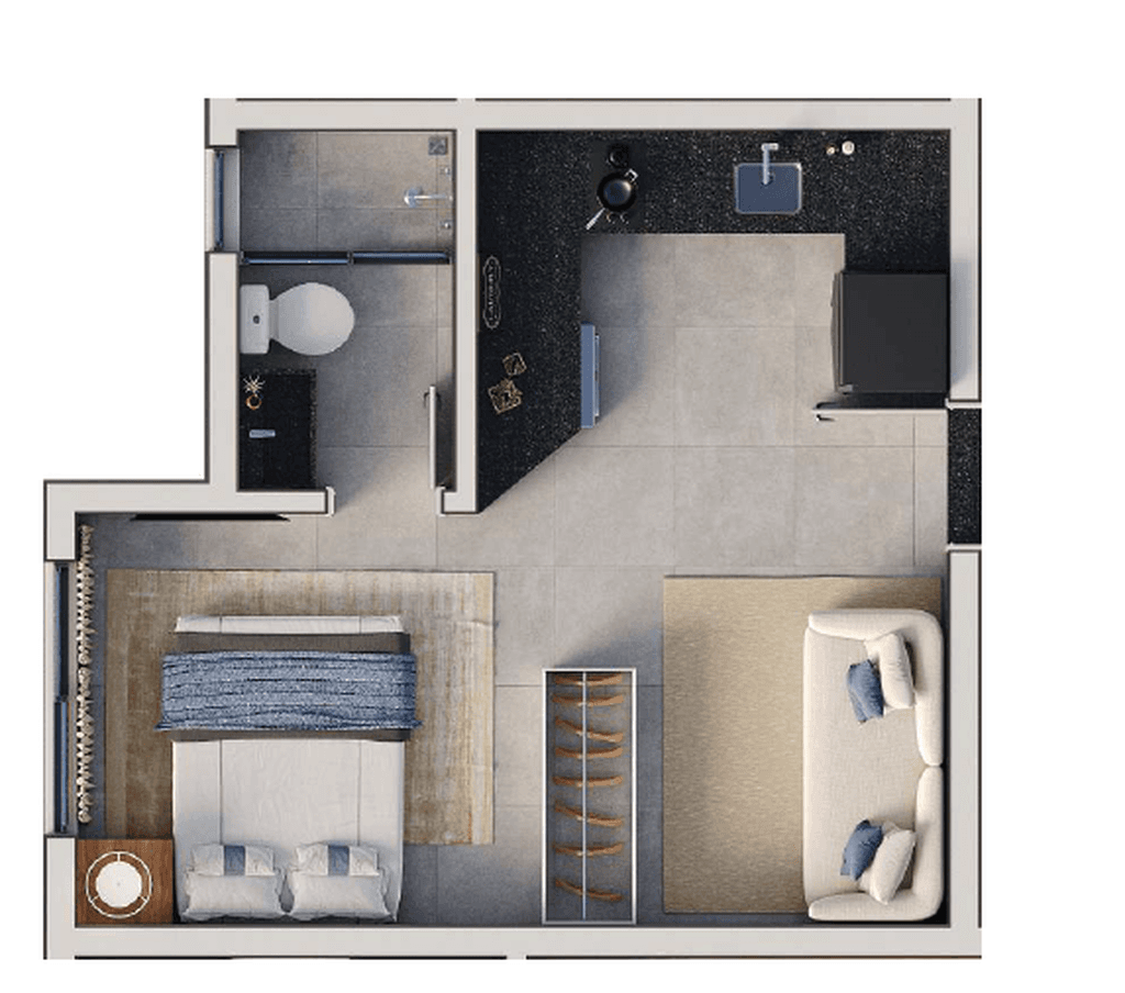 Studio · 24,64 m² · 1 dorm