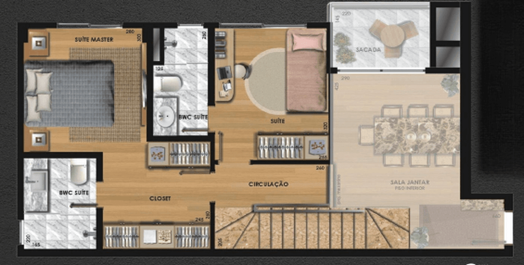 Duplex · 106,22 m² · 2 dorms