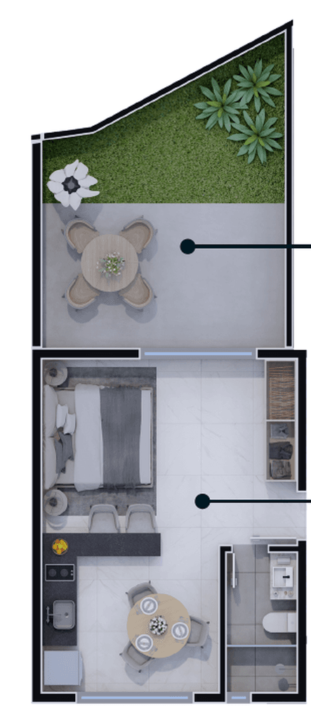 Studio · 24,63 m² · 1 dorm