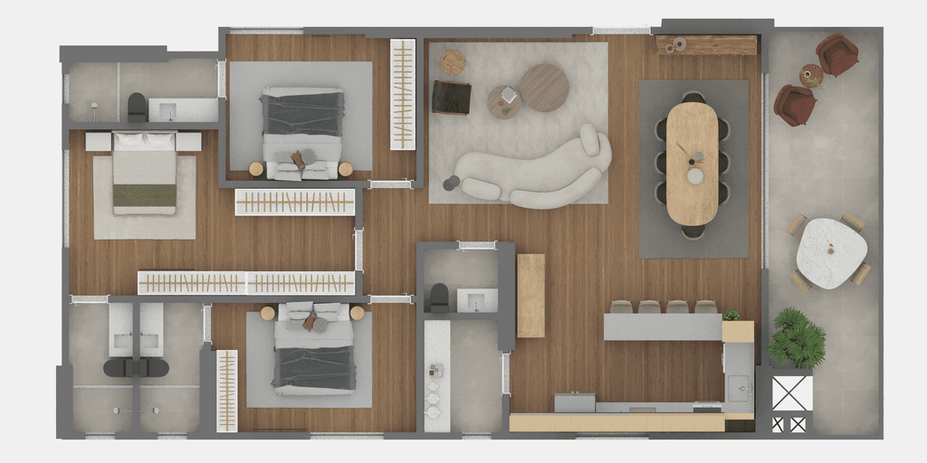 Apartamento · 140 m² · 3 dorms