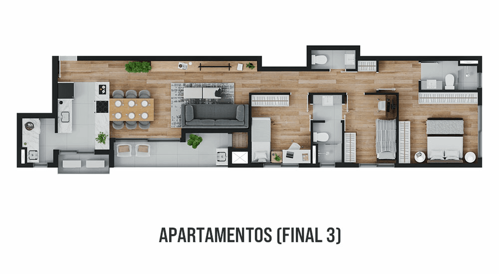 Apartamento · 87,62 m² · 3 dorms