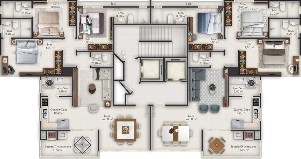 Apartamento · 114,75 m² · 3 dorms