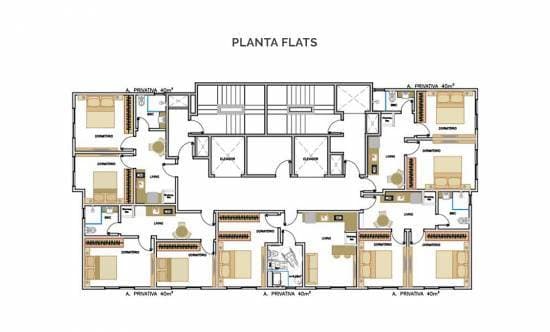 Apartamento · 40 m² · 2 dorms