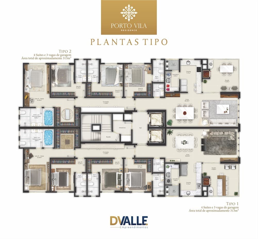 Apartamento · 182,5 m² · 4 dorms