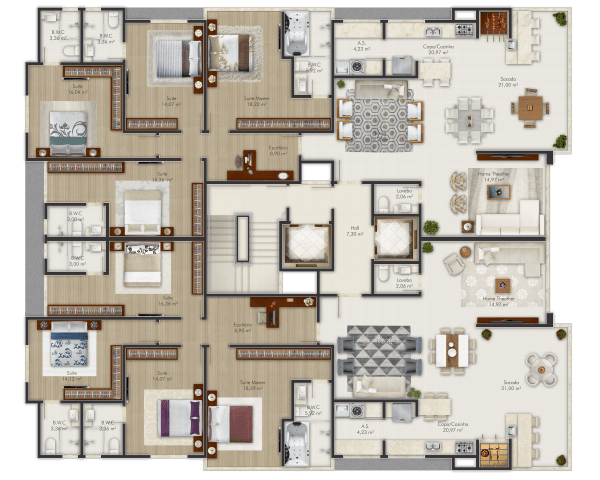 Apartamento · 187 m² · 4 dorms