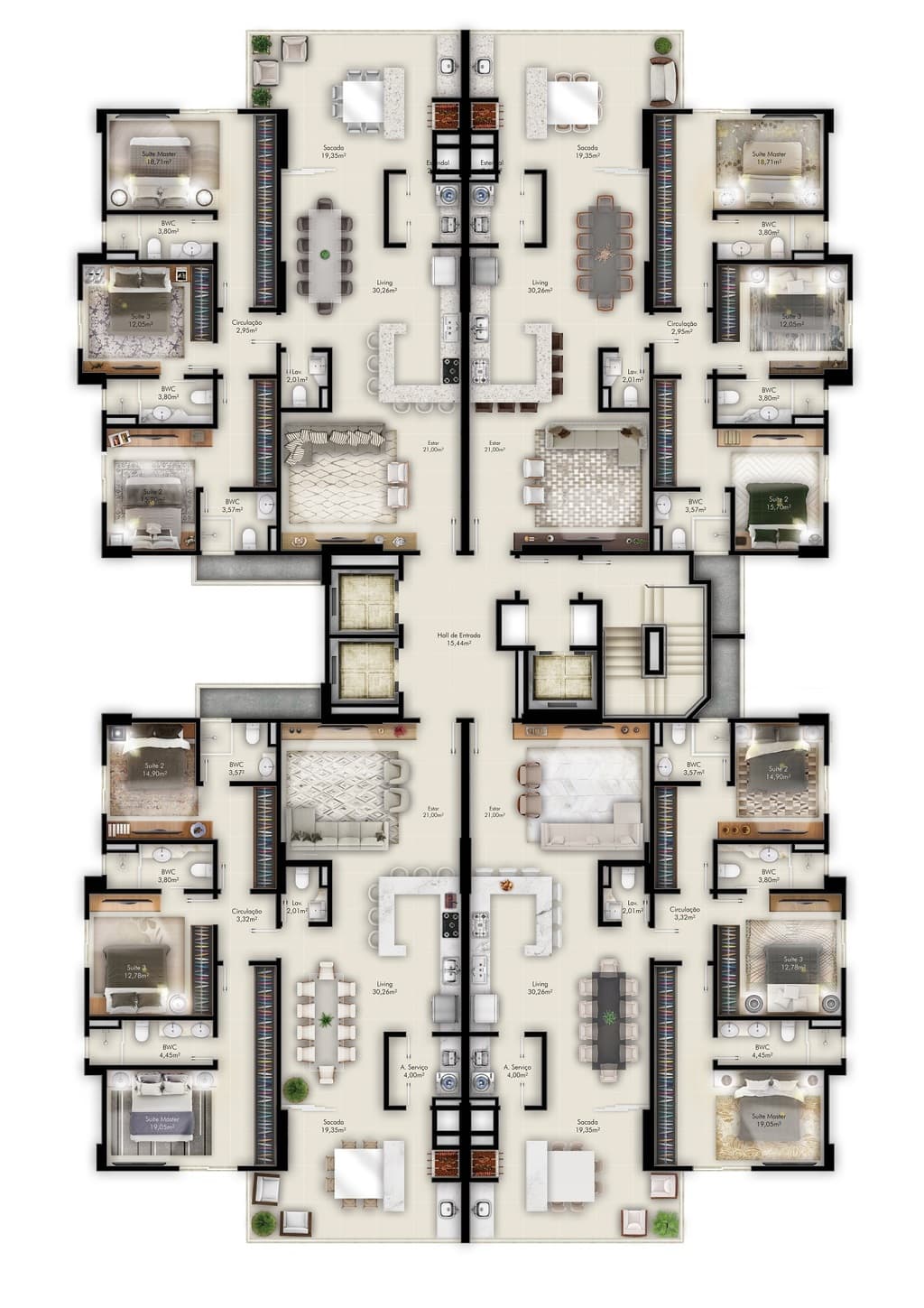 Apartamento · 160,45 m² · 4 dorms