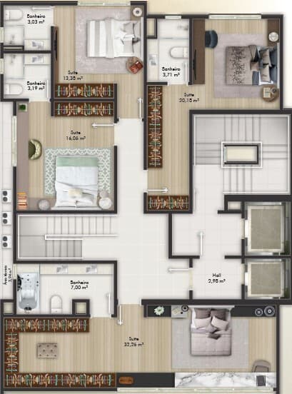 Apartamento · 135 m² · 3 dorms