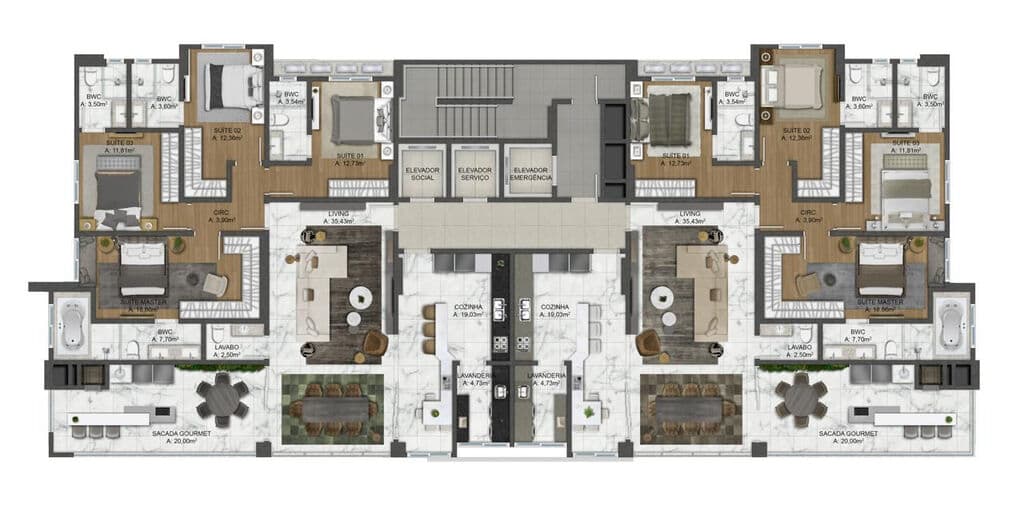 Apartamento · 179 m² · 4 dorms