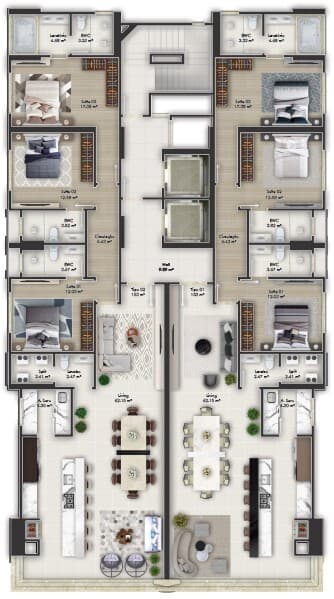 Apartamento · 153 m² · 3 dorms