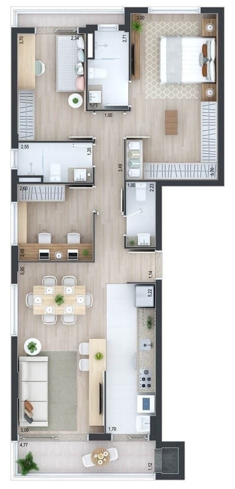Garden · 99,62 m² · 3 dorms