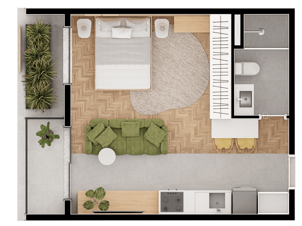 Studio · 32,81 m² · 1 dorm