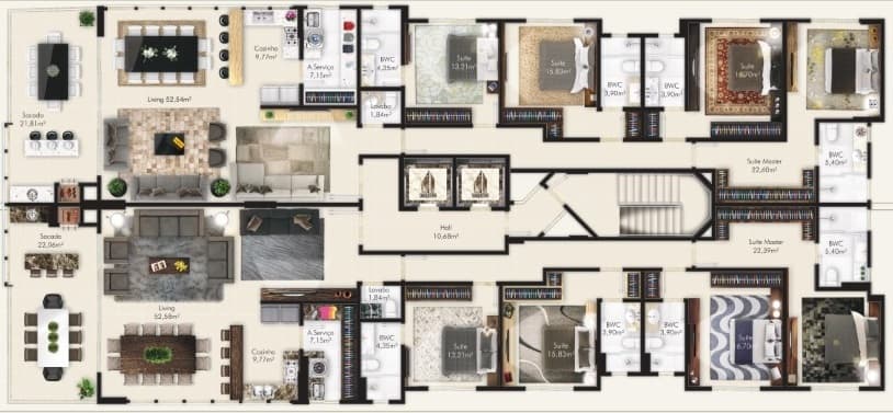 Apartamento · 213 m² · 4 dorms