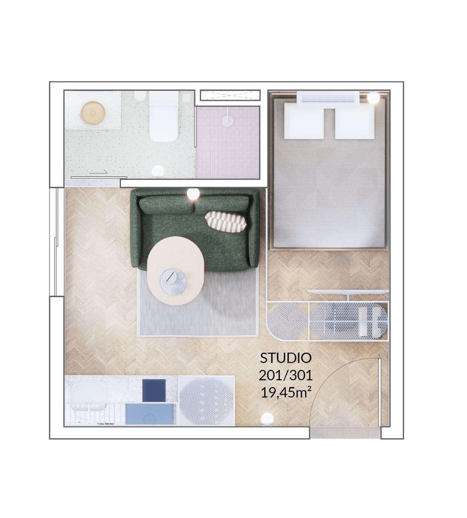 Studio · 17,59 m² · 1 dorm