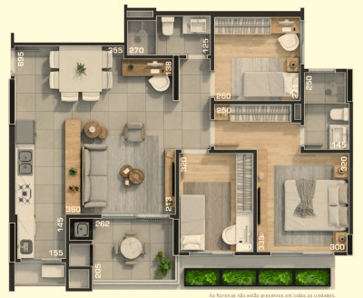 Apartamento · 87,14 m² · 3 dorms