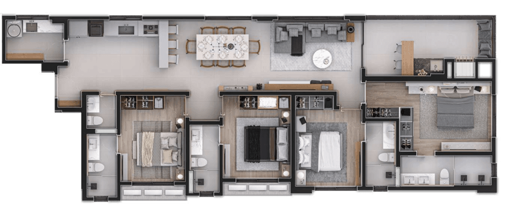 Apartamento · 138,11 m² · 4 dorms