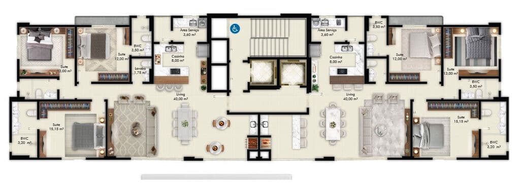 Apartamento · 125,2 m² · 3 dorms