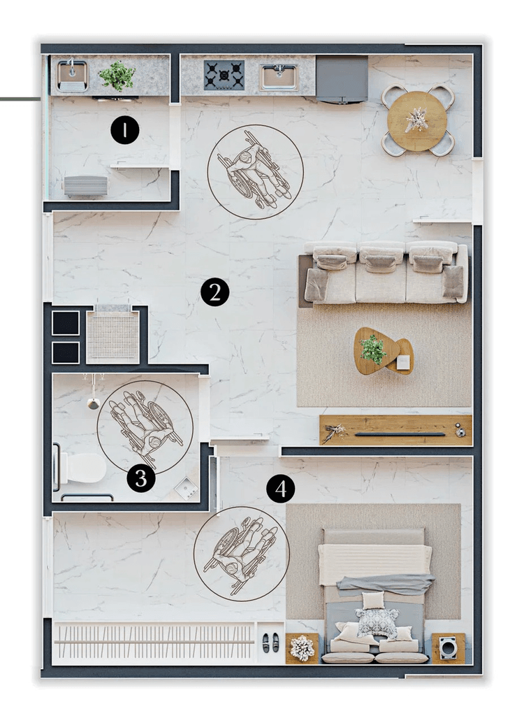Apartamento · 51,87 m² · 1 dorm