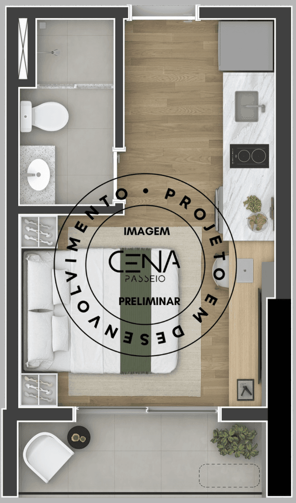 Studio · 22,16 m² · 1 dorm