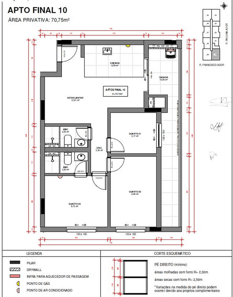 Apartamento · 70 m² · 3 dorms