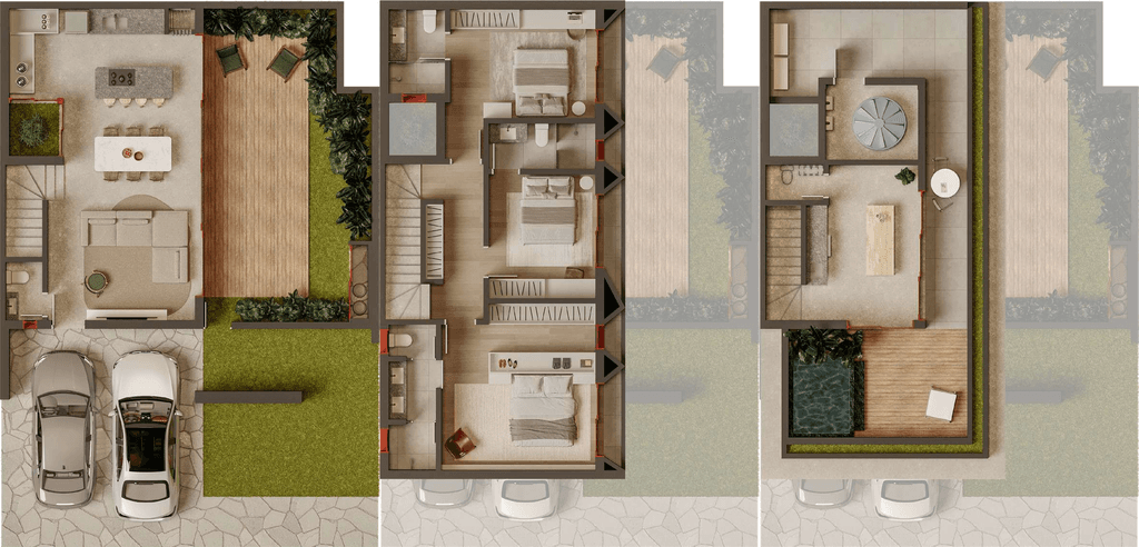 Planta Casa em Condomínio · 276,04 m² · 3 dorms