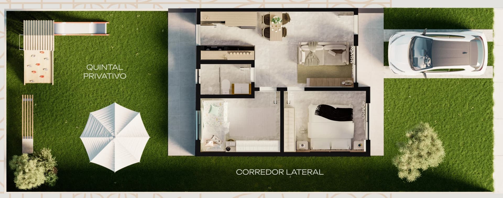 Planta Casa 2 quartos — terreno 150 m²