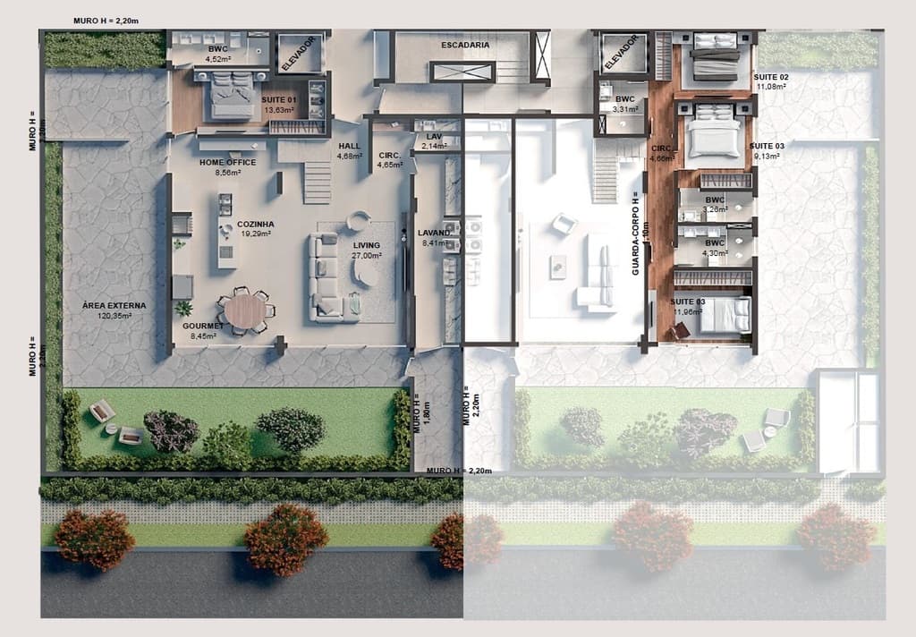 Garden · 299 m² · 4 dorms